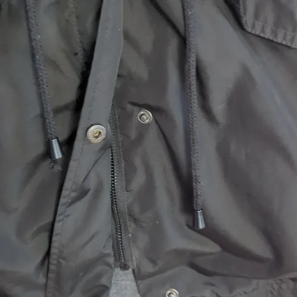 Merona Water Resistant Hooded Rain Jacket Size S Black - Picture 4 of 11